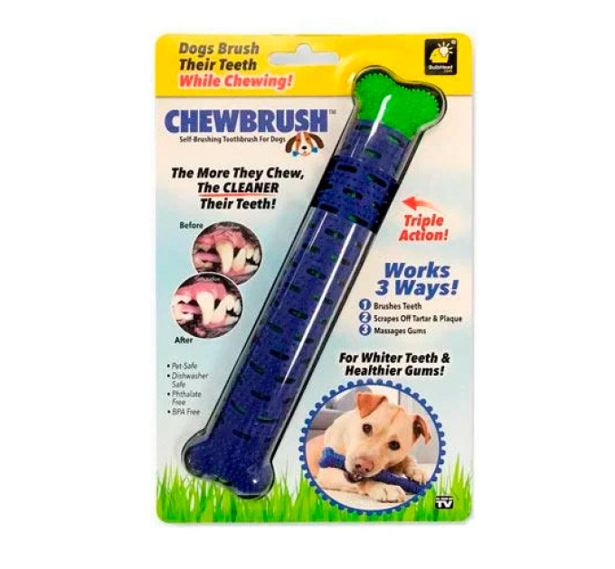 Самоочисна зубна щітка для собак Сhewbrush, масажна щітка для ясен собаки