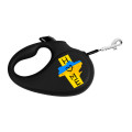 8123-0230-01 Повідець-рулетка для собак WAUDOG R-leash, малюнок "Дім", XS, до 12 кг, 3 м, світловідбиваюча стрічка чорний
