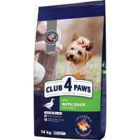 Клуб 4 лапи CLUB 4 PAWS Преміум для малих порід "З качкою". Повнораціонний сухий корм для дорослих собак 14,0 кг