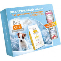 Подарунковий набір корм Brit Care для цуценят та молодих собак усіх порід з ягнятиною та рисом від 4 тиж.до12міс. 3кг+2 консерви 400г