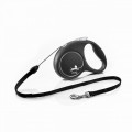 Рулетка Flexi для собак BLACK DESIGN трос, чорний S 5м, арт.033302