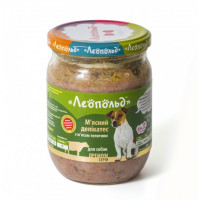 Леопольд м\'ясний делікатес для собак, телятина, скло, 500г
