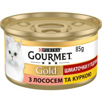Gourmet Gold(ГурмеГолд). Шматочки в підливі з лососем і куркою 85 гр