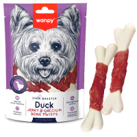 Wanpy кістка з в\'яленою качкою і кальцієм (Duck&Calcium)  ласощі для собак, 100 г. ПОШТУЧНО (DE-08H-R1)
