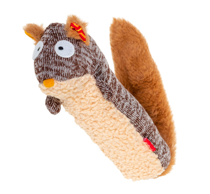 75309 Іграшка для собак Білка з пищалкою Gigwi Plush, текстиль, 29 см