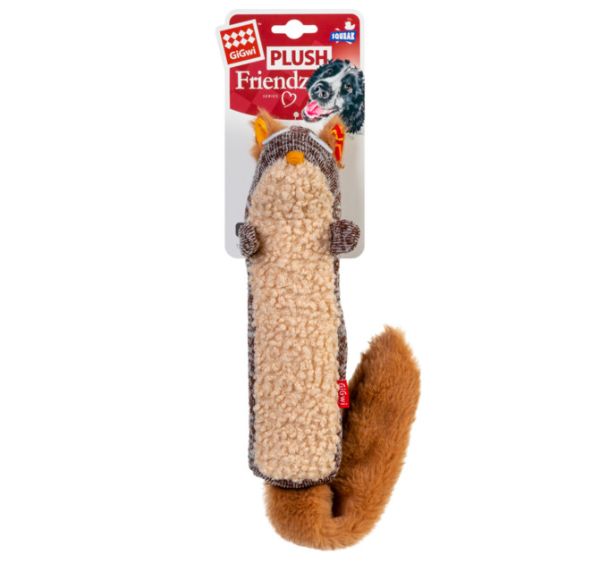 75309 Іграшка для собак Білка з пищалкою Gigwi Plush, текстиль, 29 см