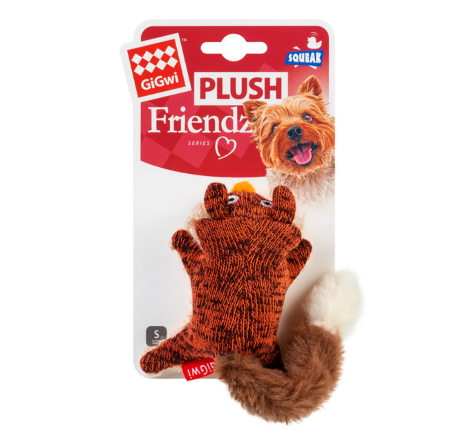 75043 Іграшка для собак Лисиця з пищалкою Gigwi Plush, текстиль, 9 см