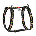5140-0282 "Шлея для собак анатомічна H-образна WAUDOG Nylon з QR-паспортом, малюнок ""Рік та Морті 3"", пластиковий фастекс, S, Ш 15 мм, A 30-40