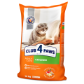 Клуб 4 лапи CLUB 4 PAWS Преміум "КУРКА". Повнораціонний сухий корм для дорослих котів 14,0 кг