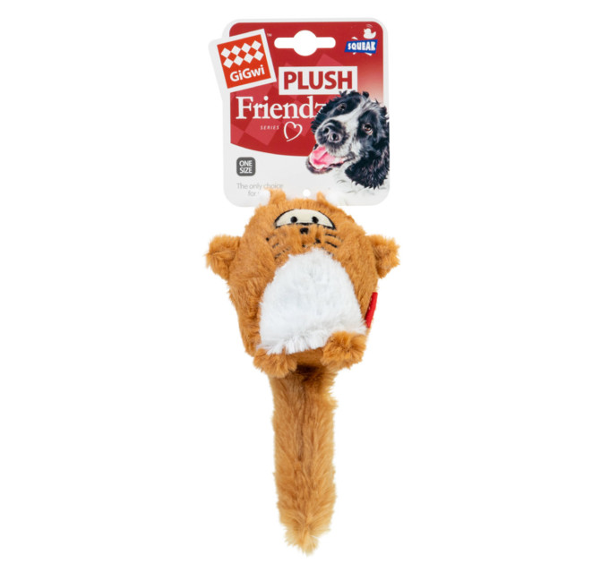 75220 Іграшка для собак Лисиця з великою пищалкою Gigwi Plush, плюш, штучне хутро, 18 см