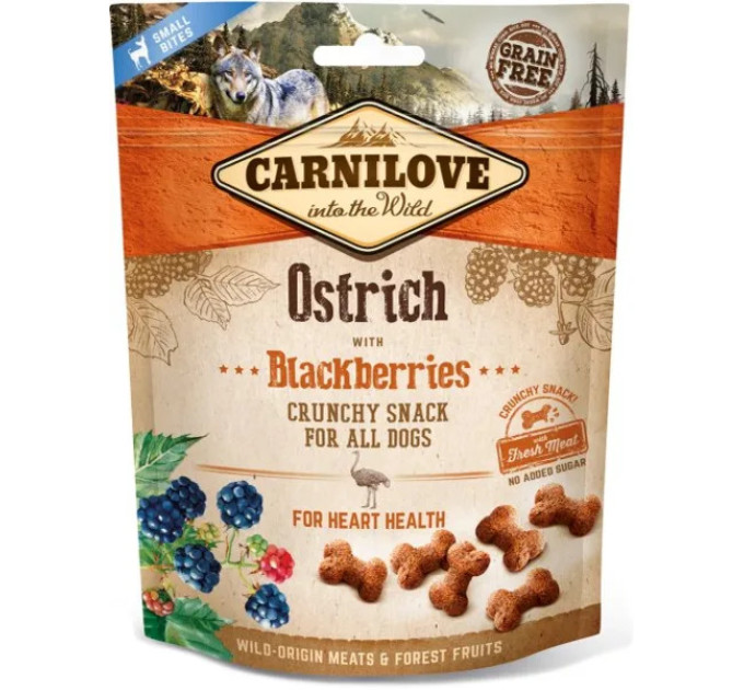 100406-7274 Ласощі Carnilove Dog Crunchy Snack м\'ясо страуса, ожина для собак 200г