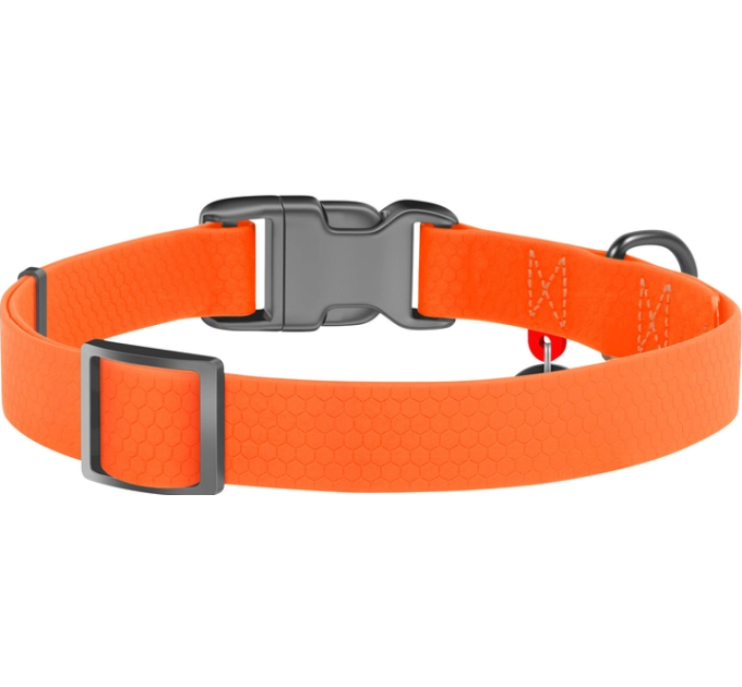 Нашийник для собак водостійкий WAUDOG Waterproof з QR паспортом, пластиковий фастекс, XXL, Ш 40 мм, Дов 46-70 см, помаранчевий