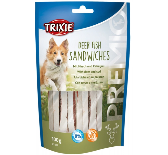 Ласощі для собак Тріксі Перміо Deer Fish Sandwiches з олениною та рибою 100г. арт.31868