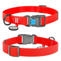 Нашийник WAUDOG Waterproof з QR паспортом, водостійкий, пластиковая пряжка-фастекс Ш 20 мм, Дов 28-40 см. Червоний 27453