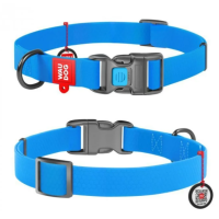 Нашийник WAUDOG Waterproof з QR паспортом, водостійкий, пластиковая пряжка-фастекс Ш. 20 мм, Дов 28-40 см. блакитний 27452