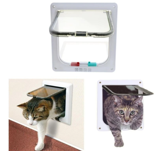 Дверцята для котів і дрібних собак, білий 2-Way Flap Door 20х19см