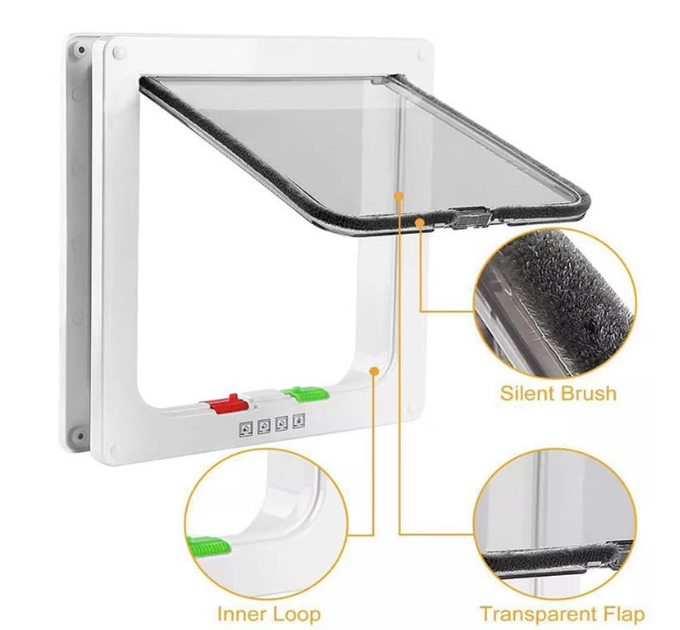 Дверцята для котів і дрібних собак, білий 2-Way Flap Door 20х19см