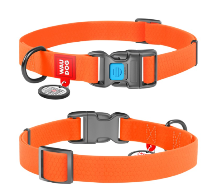 Нашийник WAUDOG Waterproof з QR паспортом, водостійкий, пластикова пряжка-фастекс 27724