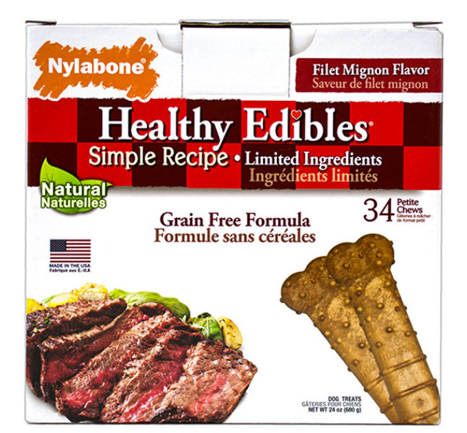 Nylabone Healthy Edibles Petite беззернові ласощі для собак до 7кг, філе міньйон АРТ. 83081