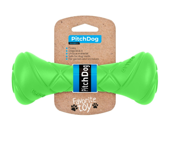 62395 Ігрова гантель для апортировки PitchDog, довжина 19 см, діаметр 7 см салатовий