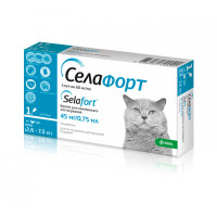 Краплі Селафорт для котів, спот-он 45 мг (2.6-7.5 кг) № 1