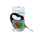8124-0228-01 Повідець-рулетка для собак WAUDOG R-LEASH, малюнок "Калина", S, ДО 15 КГ, 5 М, світловідбиваюча стрічка, Чорний