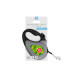 8123-0048-01 ПОВІДЕЦЬ-РУЛЕТКА ДЛЯ СОБАК WAUDOG R-LEASH, МАЛЮНОК "АВОКАДО", XS, ДО 12 КГ, 3 М, СВІТЛОВІДБИВАЮЧА СТРІЧКА, ЧОРНИЙ