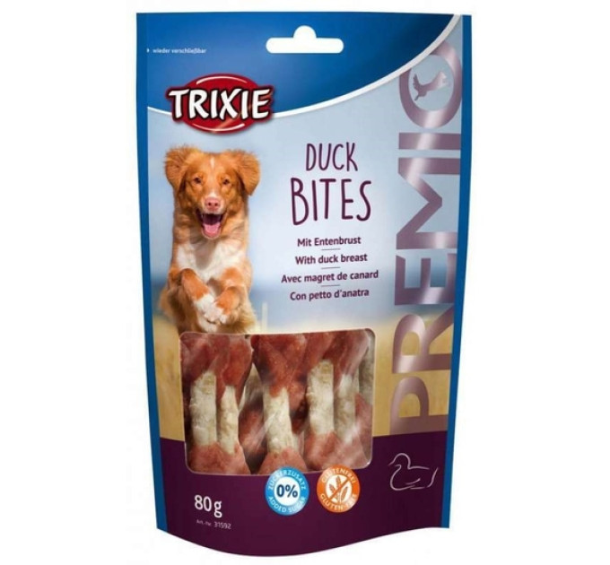 Ласощі Premio Duck Bites для собак 80 гр.