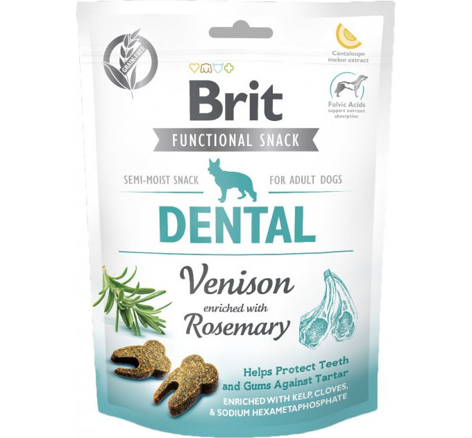 Корм Функциональные лакомства Бріт Brit Care Dental оленина с розмарином д/собак, 150 г