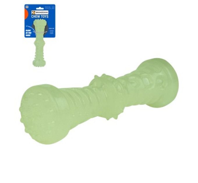 YT96386 Іграшка світлонакопичувальна для собак Bronzedog Chew Dumbbell 5 х 18 см/72