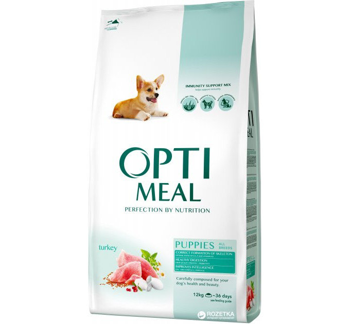 Сухий корм OPTIMEAL (Оптимил) для цуценят всіх порід з індичкою 12 кг