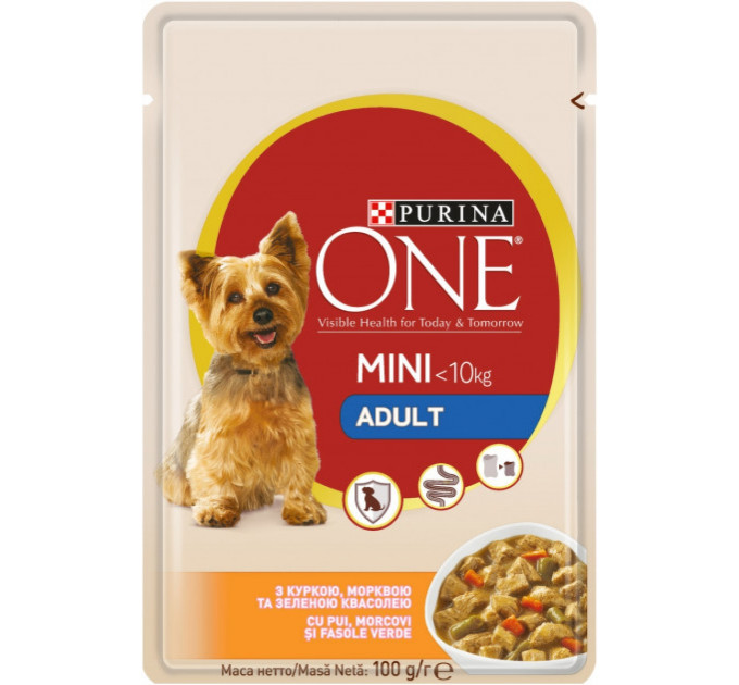 Purina One Mini(Ван МІНІ).З куркою, морквою, зел.квасолею. Для дорослих собак. Конс/соб 20х100г