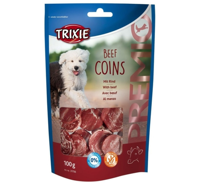 Ласощі для собак PREMIO Beef Coins Trixie з яловичиною 100гр (TX-31706)