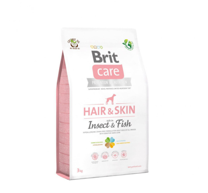 Корм Бріт Brit Care Dog Insect Fish корм для собак с насекомыми и рыбой для кожи и шерсти 3 kg