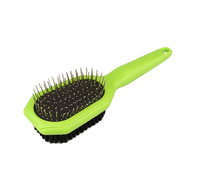 0101-106 Щітка масажна двостороння Bronzedog  Double Sided Pet Hair Grooming Bristle And Pin Brush