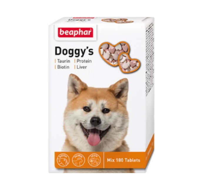 Ласощі Beaphar Doggy`s Беафар Доггіс мiкс для собак 180 табл