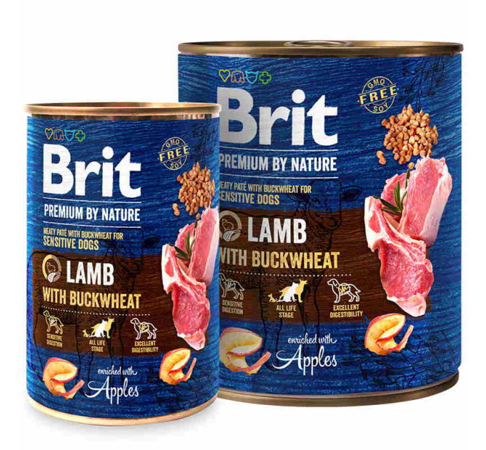Корм Бріт Brit Premium by Nature k 800 г ягненок с гречкой