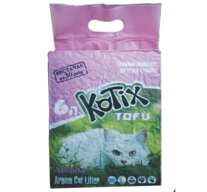 Наповнювач для котів Котікс Тофу KOTIX TOFU Lavender, 6L