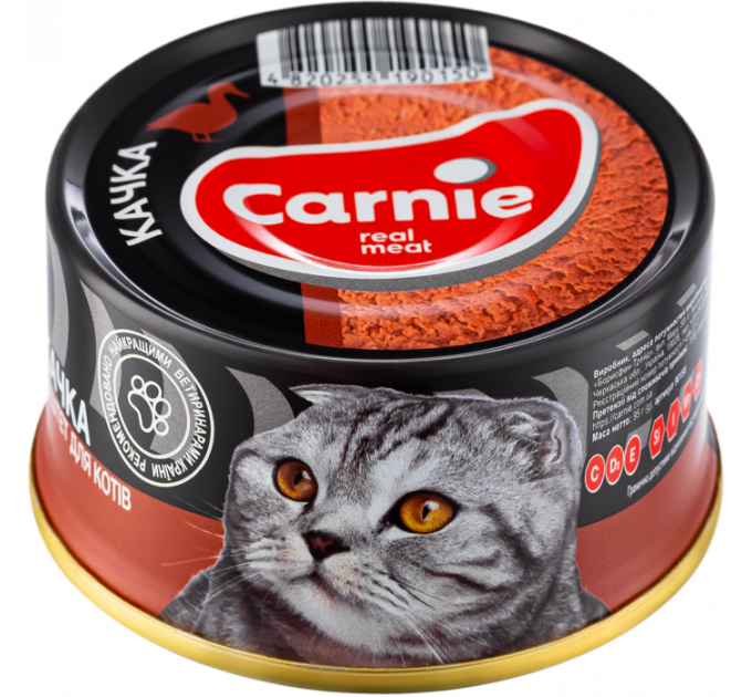 Паштет Carnie мясний з качкою для дорослих котів 90 г