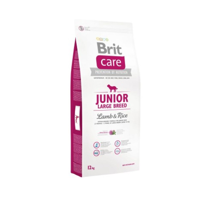Корм Бріт Brit Care Junior Large Breed Lamb and Rice 12 kg (д/щенков гигантских пород)
