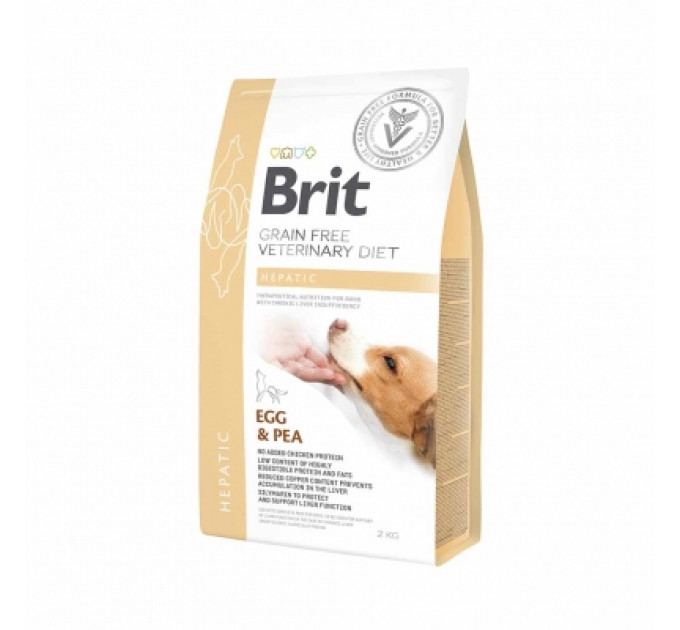 Корм Бріт Brit GF VetDiets Dog Hepatic 2 kg при болезни печени с яйцом, горохом, бататом и гречкой