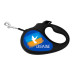 8123-0229-01 Повідець-рулетка для собак WAUDOG R-leash, малюнок "Прапор", XS, до 12 кг, 3 м, світловідбиваюча стрічка, чорний