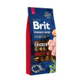 Сухий корм для дорослих собак великих порід Brit Premium Adult L зі смаком курки 15 кг