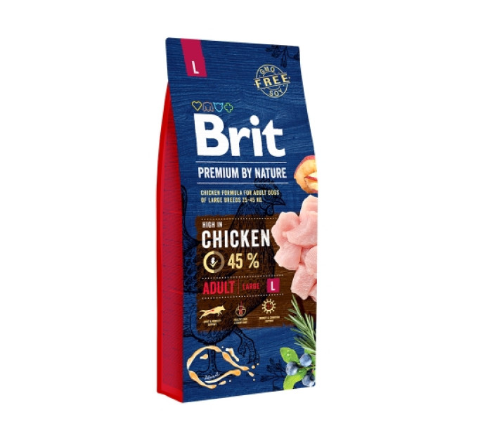 Сухий корм для дорослих собак великих порід Brit Premium Adult L зі смаком курки 15 кг