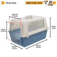 Контейнер-переноска Ferplast Atlas 30 60х40х38 см до 15 кг Блакитний