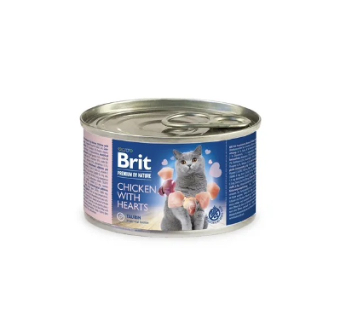 Корм Brit Premium by Nature Cat k 200g курка з сердечками