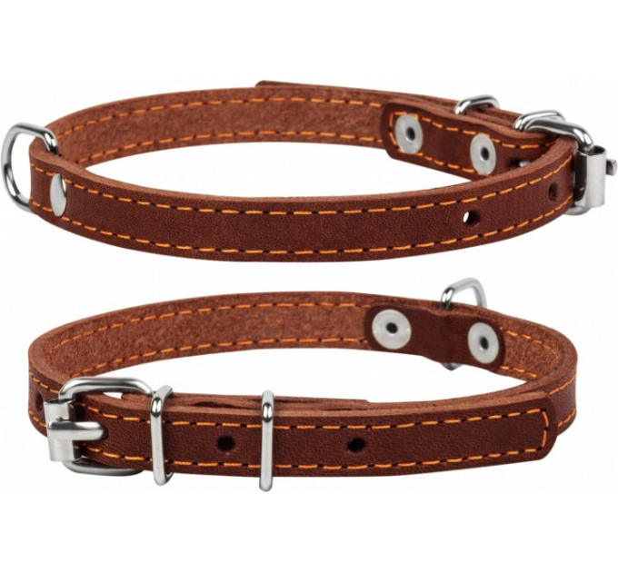 Нашийник "CoLLaR одинарний (ширина 10мм, довжина 22-30см) коричневий 00156
