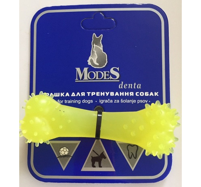 Іграшка для собак Кістка MODES Denta жовта розмір XS-8 см