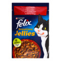 FELIX Sensations Jellies (Фелікс Сенсейшнз Джеліс). З яловичиною в желе з томатами. Конс/кот 26х85г