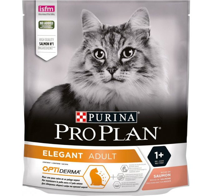 ProPlan ELEGANT. З лососем, чутл.шкіра/виведення шерсті, сух/кот10кг